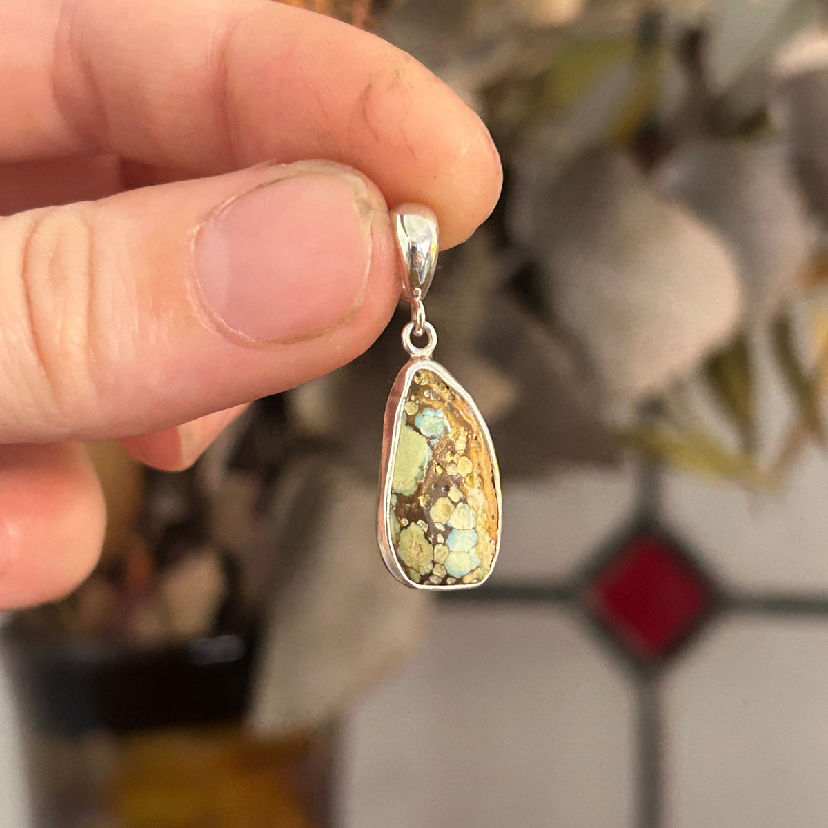 Wonky turquoise pendant