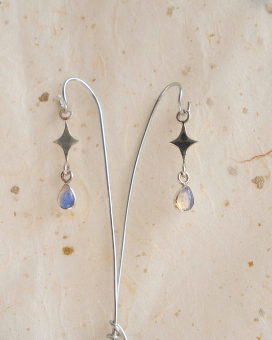 Moonstone stardrop earring dangles