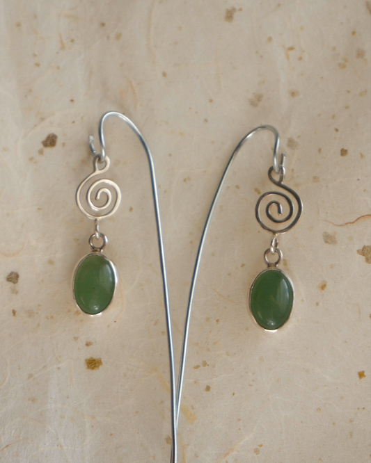 Aventurine swirly earring dangles
